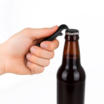 Porte-clés décapsuleur multifonction 3 en 1 en aluminium coloré couleur noir troisième vue