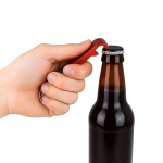 Porte-clés décapsuleur multifonction 3 en 1 en aluminium coloré couleur rouge troisième vue