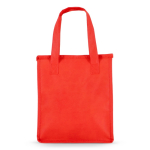 Petit sac isotherme de transport avec doublure intérieure en aluminium couleur rouge quatrière vue