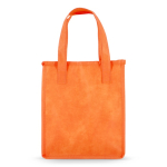 Petit sac isotherme de transport avec doublure intérieure en aluminium couleur orange quatrière vue