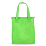 Petit sac isotherme de transport avec doublure intérieure en aluminium couleur vert lime quatrière vue