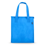 Petit sac isotherme de transport avec doublure intérieure en aluminium couleur bleu ciel troisième vue