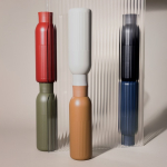 Bouteille isotherme en acier recyclé avec bouchon à pression 500ml couleur beige quatrière vue