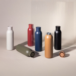 Bouteille isotherme en acier recyclé avec bouchon à pression 500ml couleur beige sixième vue