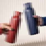 Bouteille isotherme en acier recyclé avec bouchon à pression 500ml couleur rouge foncé troisième vue