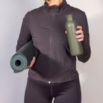 Bouteille isotherme en acier recyclé avec bouchon à pression 500ml couleur vert olive quatrière vue