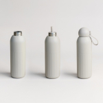 Gourde isotherme en acier monochrome avec bouchon rond à anse 500 ml couleur beige deuxième vue