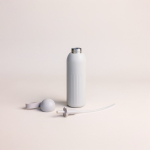 Gourde isotherme en acier monochrome avec bouchon rond à anse 500 ml couleur beige troisième vue