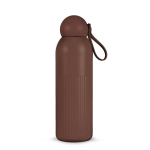 Gourde isotherme en acier monochrome avec bouchon rond à anse 500 ml couleur marron foncé