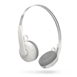 Casque audio à arceau au design rétro marque Phillips couleur blanc sixième vue