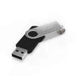 Clé USB impression intégrale en plastique, clip rotatif fabrication UE couleur noir