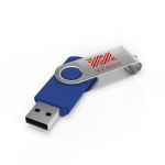 Clé USB impression intégrale en plastique, clip rotatif fabrication UE couleur bleu