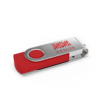 Clé USB impression intégrale en plastique, clip rotatif fabrication UE couleur rouge