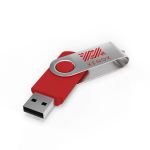 Clé USB impression intégrale en plastique, clip rotatif fabrication UE couleur rouge