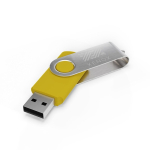 Clé USB impression intégrale en plastique, clip rotatif fabrication UE couleur jaune