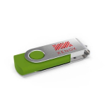 Clé USB impression intégrale en plastique, clip rotatif fabrication UE couleur vert lime