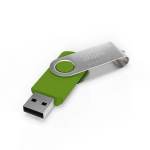 Clé USB impression intégrale en plastique, clip rotatif fabrication UE couleur vert lime