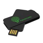 Clé USB impression intégrale en plastique rotatif fabriquée en Europe couleur noir