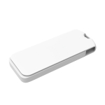 Clé USB impression intégrale en plastique rotatif fabriquée en Europe couleur blanc
