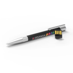 Stylo USB impression intégrale en caoutchouc et métal Europe couleur noir