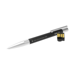 Stylo USB impression intégrale en caoutchouc et métal Europe couleur noir