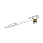 Stylo USB impression intégrale en caoutchouc et métal Europe couleur blanc