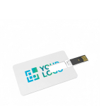Carte USB impression intégrale ultra-fine fabriquée en Europe couleur blanc avec zone d'impression