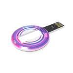 Clé USB impression intégrale ronde et rétractable fabriquée en Europe couleur blanc