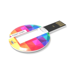 Clé USB impression intégrale ronde et rétractable fabriquée en Europe couleur blanc