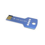 Clé USB impression intégrale en métal au format clé Europe couleur bleu