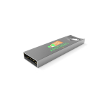 Clé USB impression intégrale en métal fabriquée en Europe avec œillet couleur argenté
