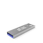 Clé USB impression intégrale en métal pour porte-clés Europe couleur argenté avec zone d'impression