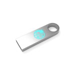 Clé USB impression intégrale en métal attachable fabriquée en Europe couleur argenté