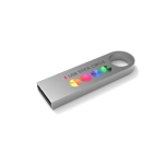 Clé USB impression intégrale en métal attachable fabriquée en Europe couleur argenté