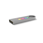 Clé USB impression intégrale en métal attachable fabriquée en Europe couleur argenté