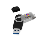 Clé USB impression intégrale avec port USB et type C fabrication UE couleur noir