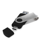 Clé USB impression intégrale avec port USB et type C fabrication UE couleur noir