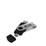 Clé USB impression intégrale avec port USB et type C fabrication UE couleur noir avec zone d'impression