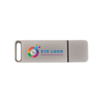 Clé USB impression intégrale en métal avec capuchon Europe couleur argenté