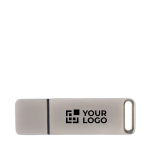 Clé USB impression intégrale en métal avec capuchon Europe couleur argenté avec zone d'impression