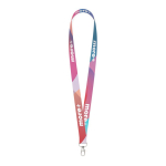 Tour de cou impression intégrale en polyester avec clip couleur blanc
