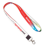 Tour de cou impression intégrale en polyester avec clip couleur blanc