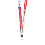 Tour de cou impression intégrale en polyester avec clip couleur blanc