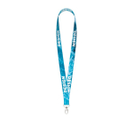 Tour de cou impression intégrale en RPET pour sublimation avec clip couleur blanc