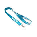 Tour de cou impression intégrale en RPET pour sublimation avec clip couleur blanc