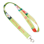 Tour de cou impression intégrale en RPET pour sublimation avec clip couleur blanc