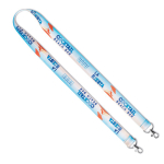 Tour de cou impression intégrale en polyester avec deux mousquetons couleur blanc