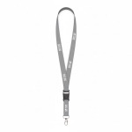 Tour de cou impression intégrale en polyester avec boucle détachable couleur gris vue avec zone d'impression