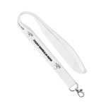 Tour de cou personnalisé en coton biologique avec mousqueton couleur blanc