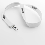 Tour de cou personnalisé en coton biologique avec mousqueton couleur blanc